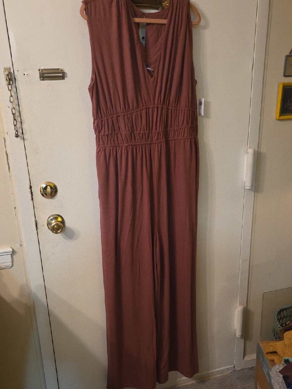 Old Navy Mauve/Brown Sleeveless Jumpsuit XL Tall